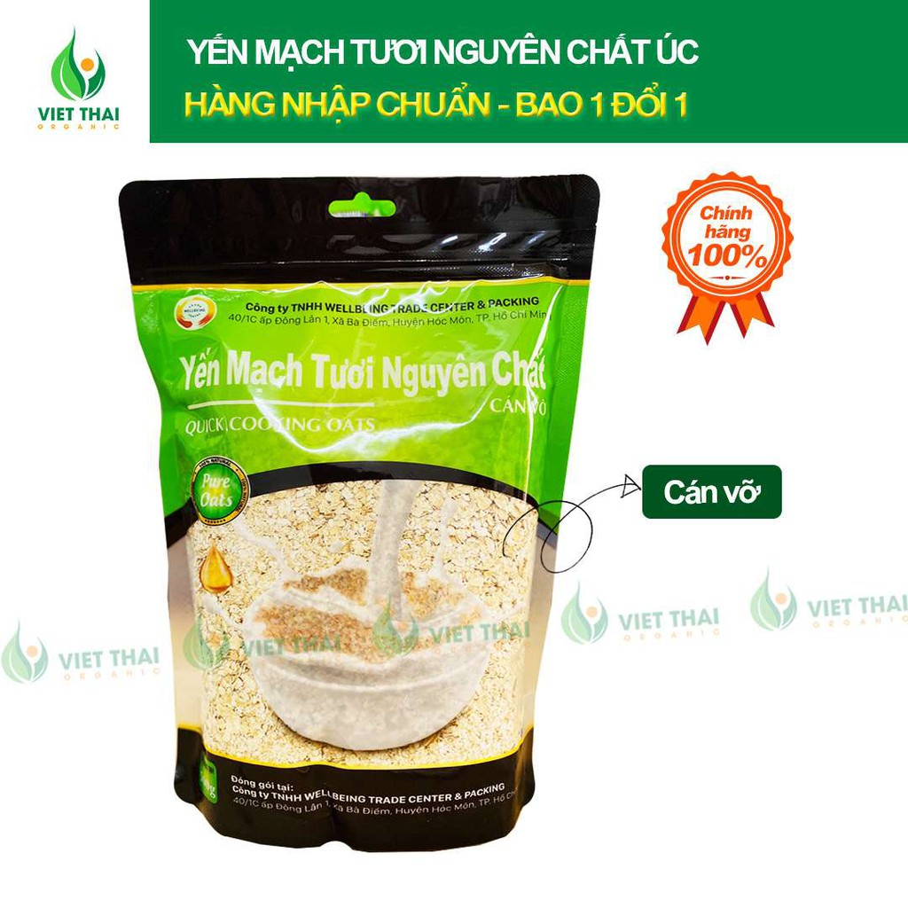 Yến mạch tươi Úc [CHẤT LƯỢNG] Yến mạch hữu cơ nguyên chất cán vỡ / cán dẹp ( Gói 500g )