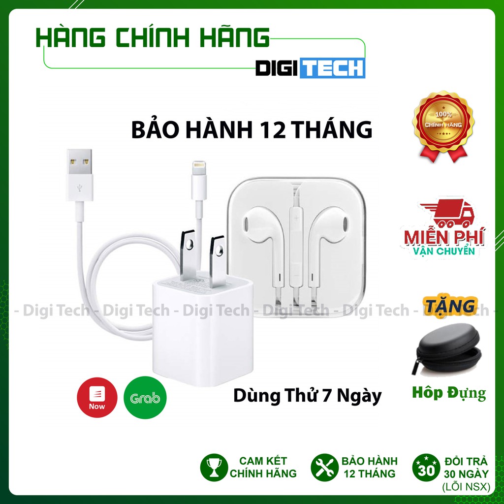 Bộ Củ Cáp Iphone [BH 12 Tháng ] Dây Sạc Iphone Zin LK Chính Hãng Không Nóng Máy Dành Cho Dòng Ip 5/6/6s/7/8/X/Xsmax