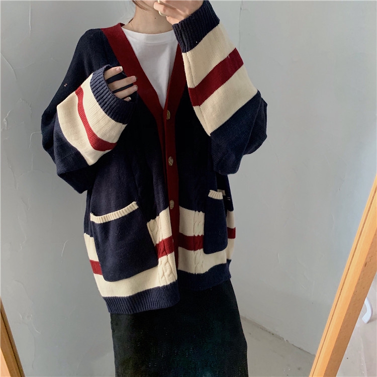 <Ready> Áo khoác len cardigan cổ chữ v thời trang xinh xắn thanh lịch | BigBuy360 - bigbuy360.vn