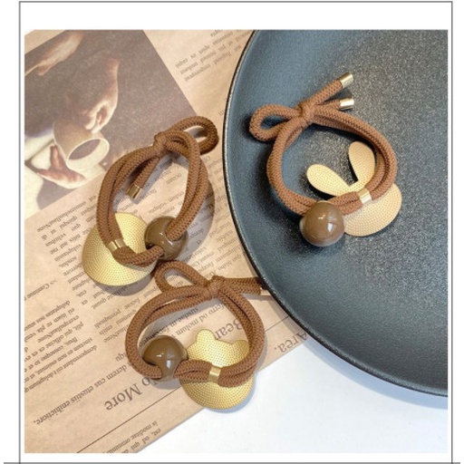 [XẢ HÀNG] Dây cột tóc nâu hình tim, động vật cute phong cách Hàn Quốc nhiều mẫu lựa chọn