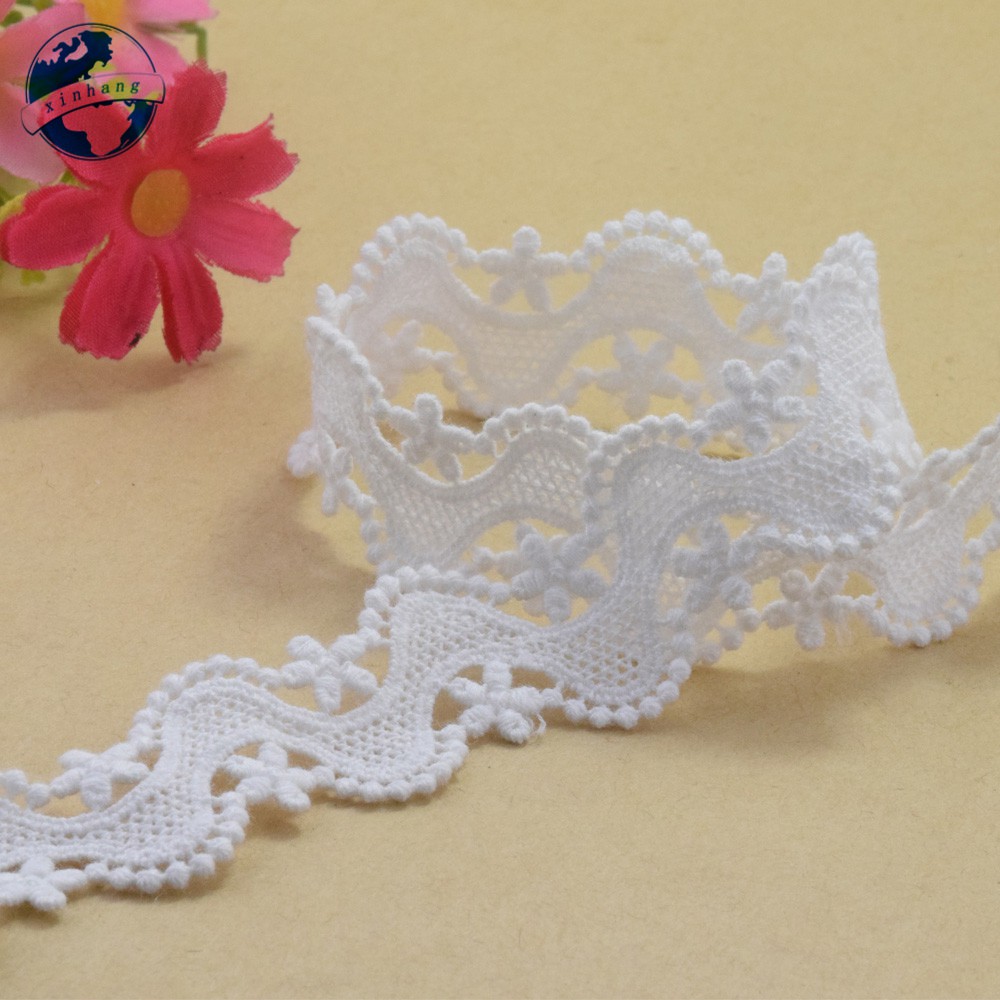 Cuộn Ren Ruy Băng mini Rộng 2.5cm Chất Liệu 100% cotton Phối Ren Thêu Họa Tiết Xinh Xắn 3729