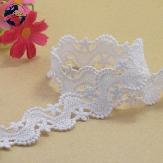 2.5cm Rộng 100% cotton Ren Cạnh Thêu Ren diy trims mini Đầm Ren Ruy Băng Quần Áo Phụ Kiện 3729