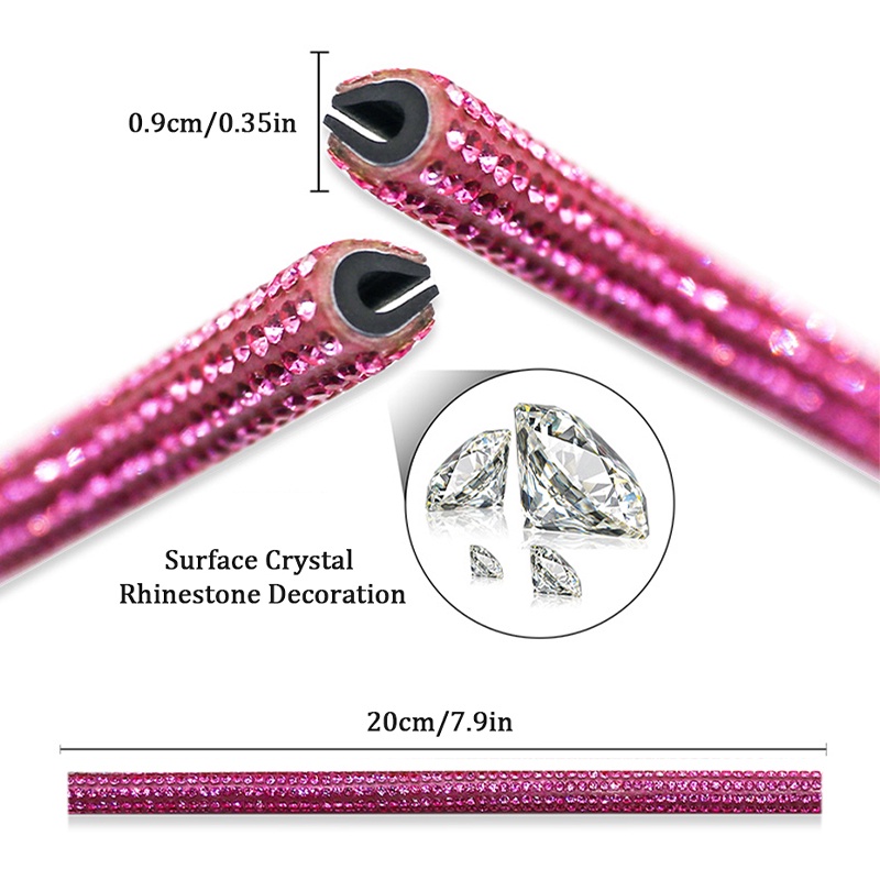 Dây trang trí lỗ thông khí xe hơi SEAMETAL đính đá pha lê nhiều màu sắc