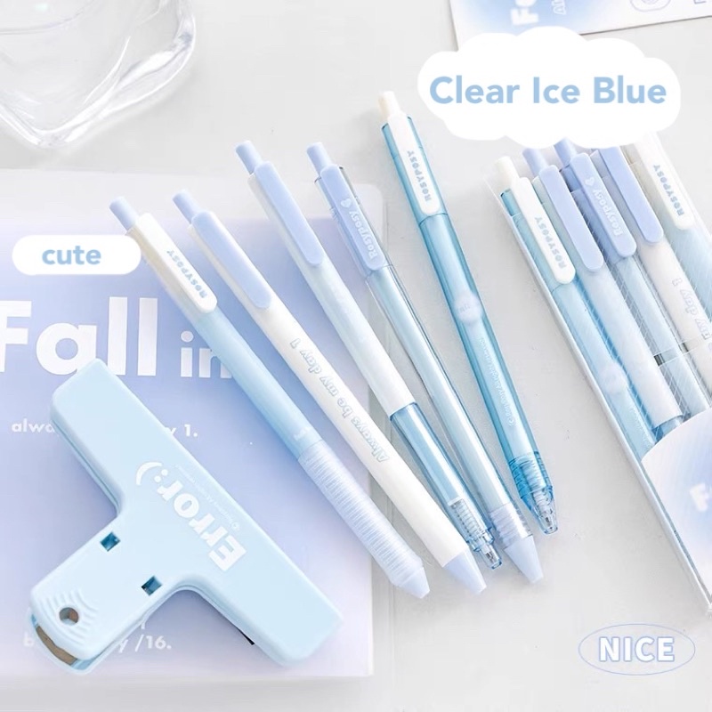 Set 5 Bút Bi Rosy Posy Màu Loang Gradient Mực Đen Mẫu 2022