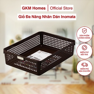 Giỏ đựng đồ đa năng Nhật Bản nhãn dán phân loại INOMATA đủ kích thước màu nâu