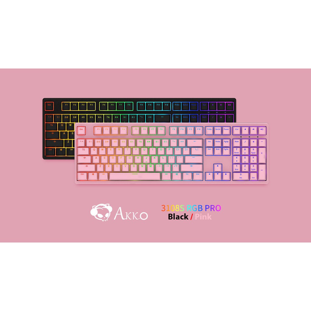 Phím cơ AKKO 3108S RGB Pro Pink/Black (Cherry Switch)