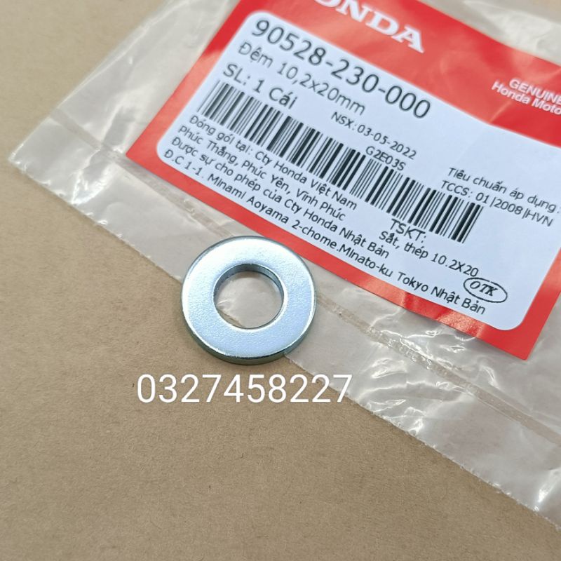 Đệm 10,2x20mm, Lông đền phuộc giảm xóc sau trong DREAM, WAVE, FUTURE...zin