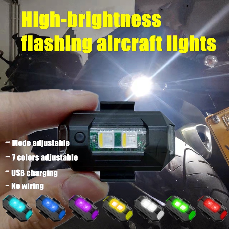 【COD】 7 màu sắc Có Thể Sạc Lại máy bay đèn nhấp nháy điều khiển từ xa cảnh báo xe đạp đèn phụ kiện cho xe máy MTB đêm đi xe đạp