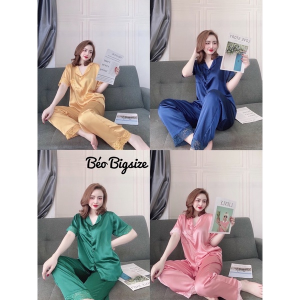 Đồ Bộ Pyjama Bigsize -Béo Bigsize Ngủ 55-95kg Pyjama Bigsize Cao Cấp Mặc Nhà  Đẹp,Chất  Lụa Nhật mát xịn