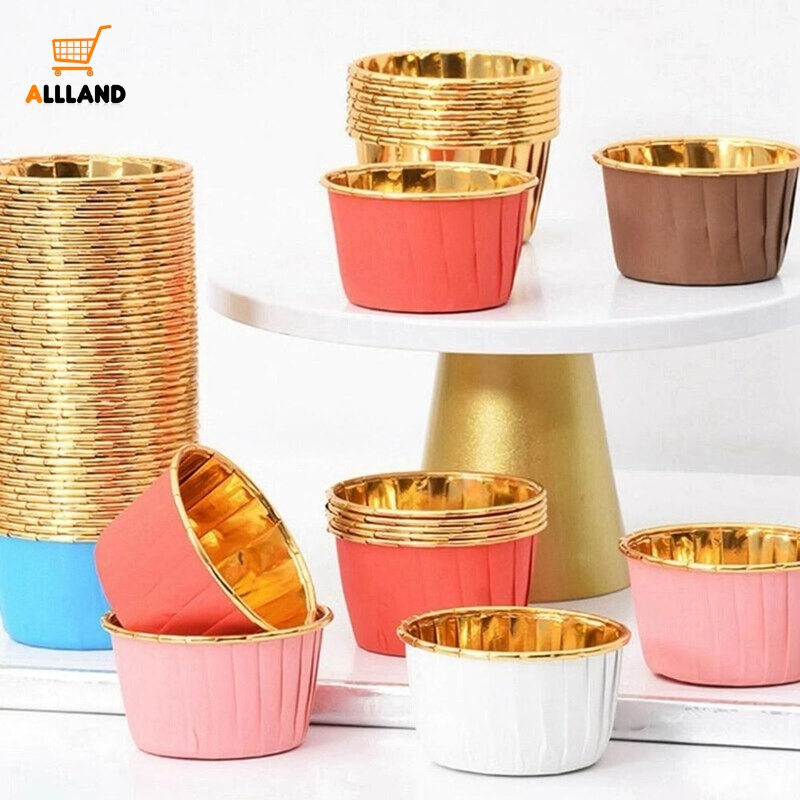 Set 50 Cốc Giấy Nhôm Làm Bánh Cupcake / Muffin Nhiều Màu Trang Trí Tiệc Cưới / Sinh Nhật