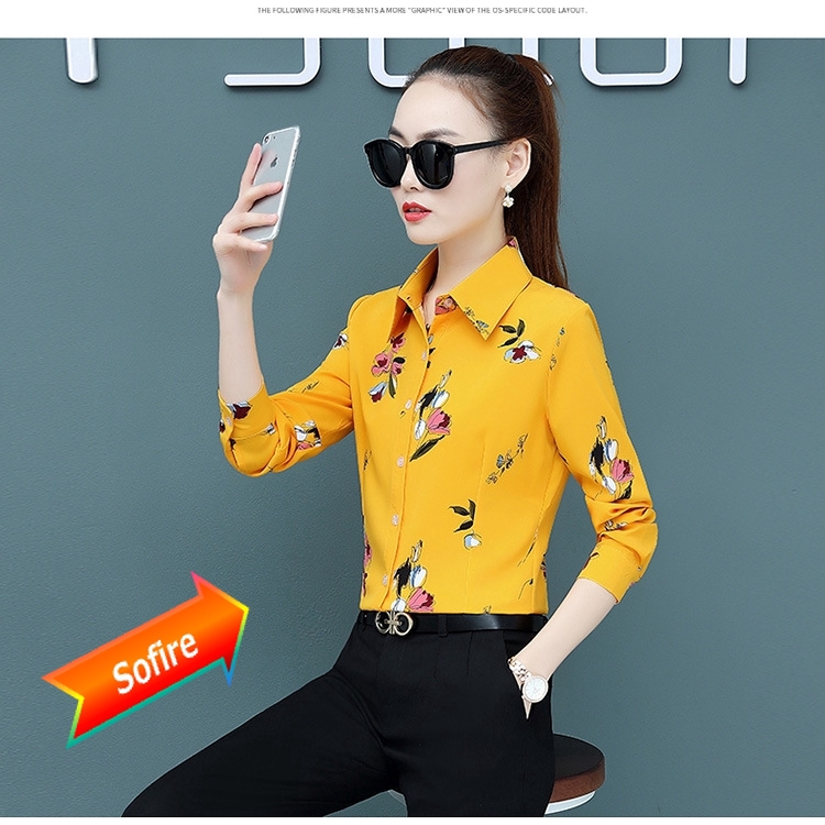 Áo Sơ Mi Chiffon Dài Tay Họa Tiết Hoa Hồng Phong Cách Retro Cá Tính