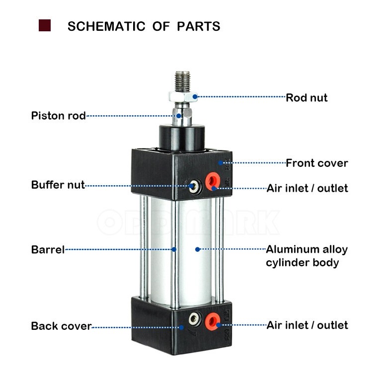Xi Lanh Khí Nén SC 80 Hành Trình 25,50,75,100,125,150,175,200,250,300,400.