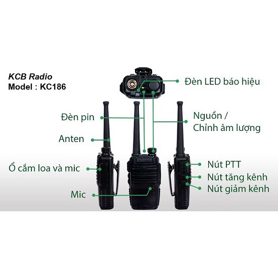 Bộ đàm cầm tay KCB Radio KC-186