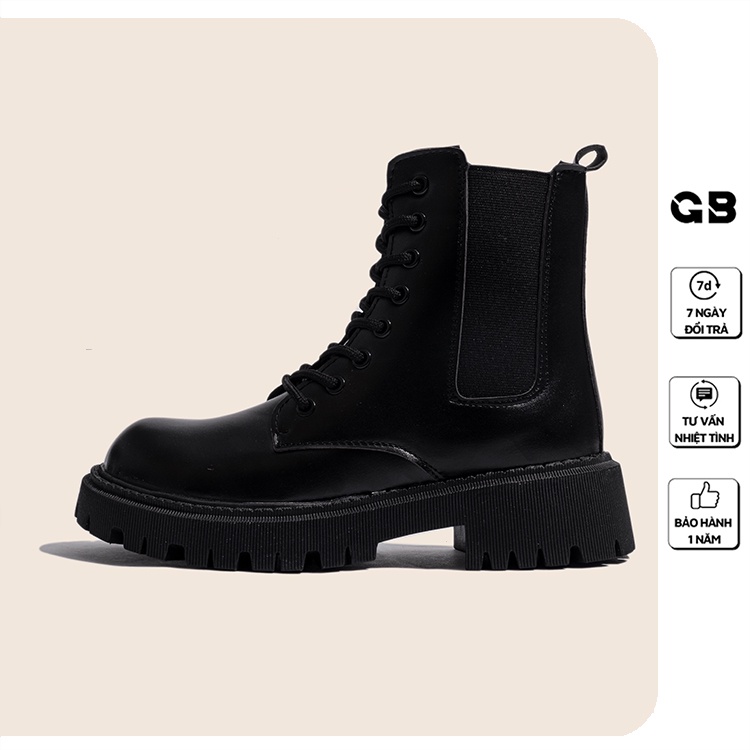 [Mã WABRMH99 giảm 12% đơn 99K]Giày Boot Nữ Cổ Cao Cột Dây Cao 4 cm giayBOM B1634