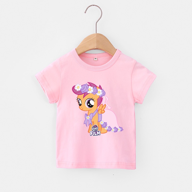 Áo thun tay ngắn in hình ngựa Pony dễ thương thời trang phong cách Hàn Quốc cho bé