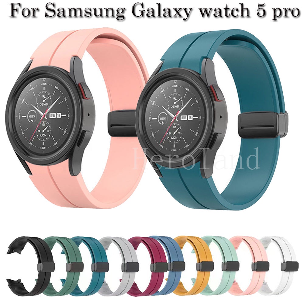 Dây Đeo Silicone Khóa Nam Châm Cho Đồng Hồ Thông Minh Samsung Galaxy Watch 5 pro Galaxy Watch5 40mm 44mm 20mm