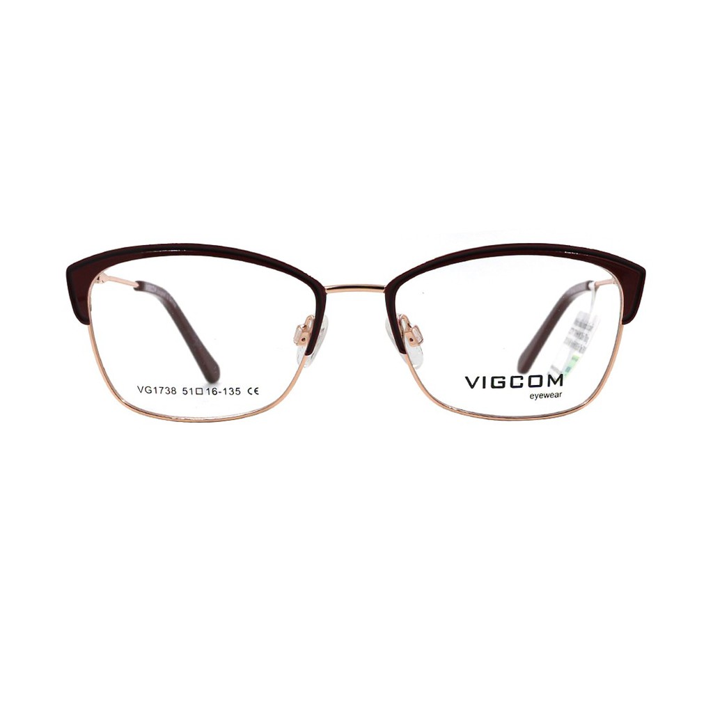 Gọng kính nam nữ Vigcom VG1738 chính hãng, thiết kế dễ đeo bảo vệ mắt