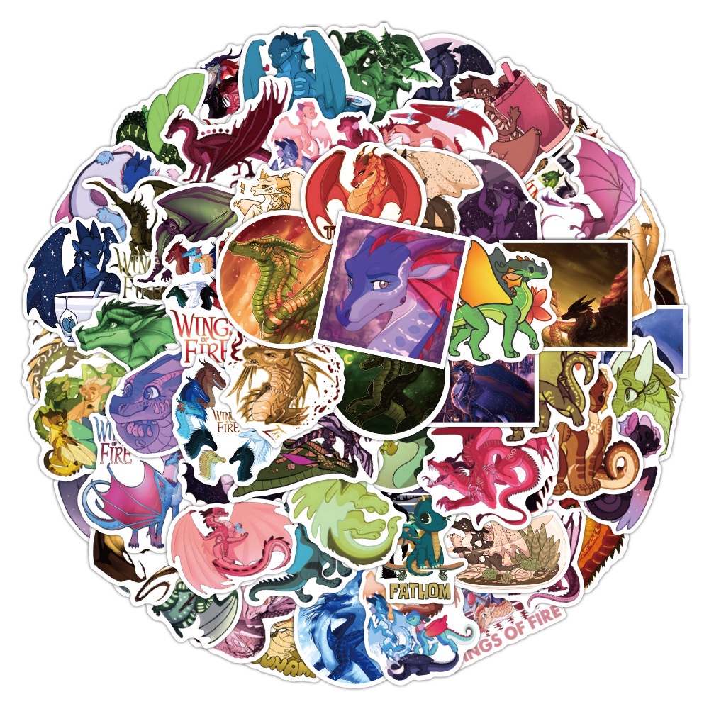 Bộ 100/50 Miếng Dán Chống Thấm Nước Hình Rồng Graffiti Trang Trí Vali/Điện Thoại