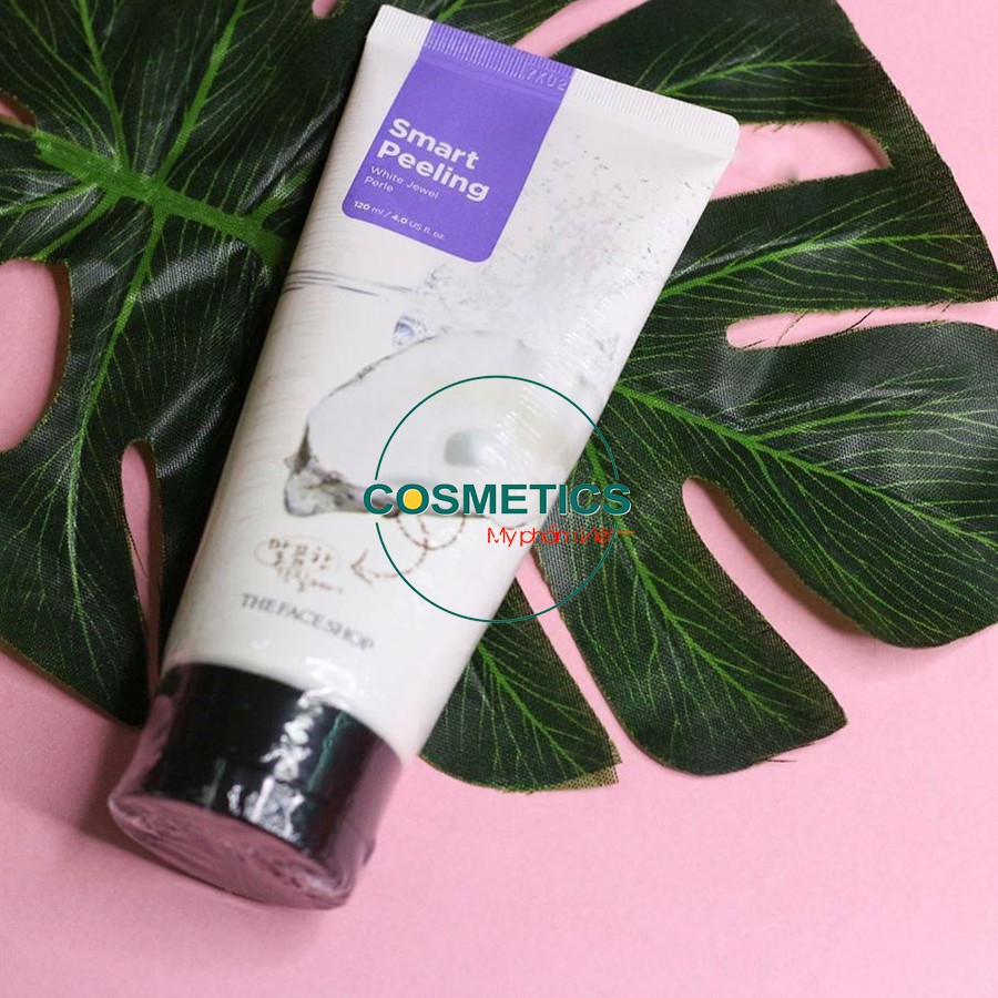 Tẩy tế bào chết ngọc trai dành cho vùng mặt The Face Shop Smart White Jewel Peeling 120ml | BigBuy360 - bigbuy360.vn