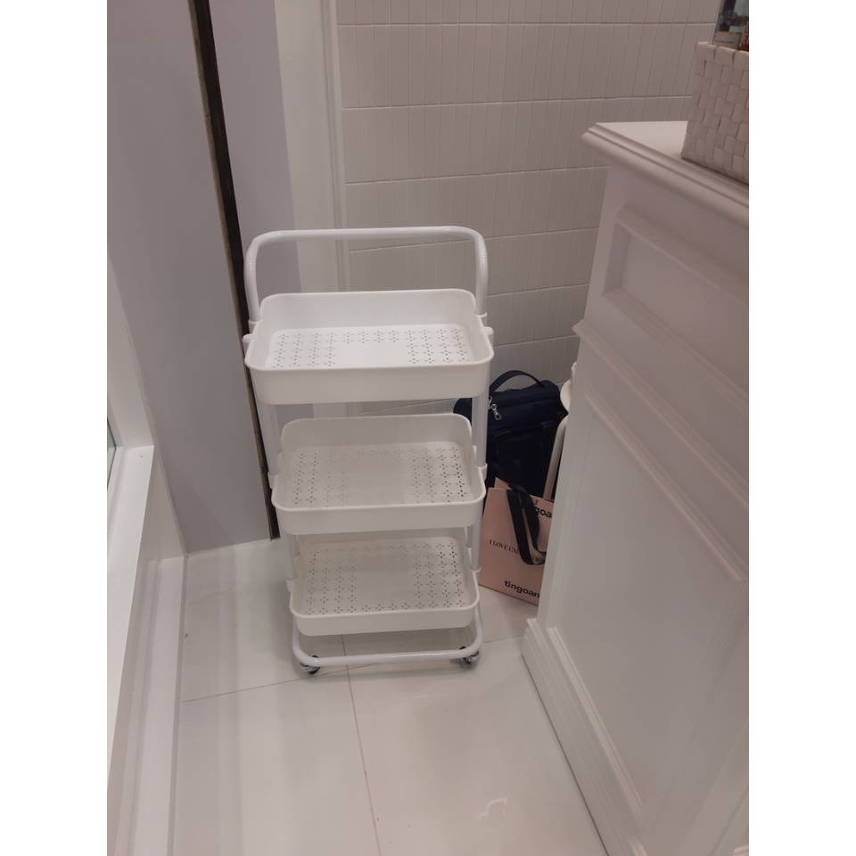 Xe đẩy nhựa 3 tầng spa đủ màu