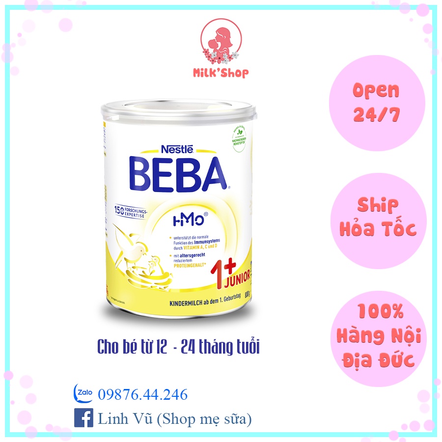 Sữa Beba Đức số 1,2,3,1+,2+ 800g mẫu mới