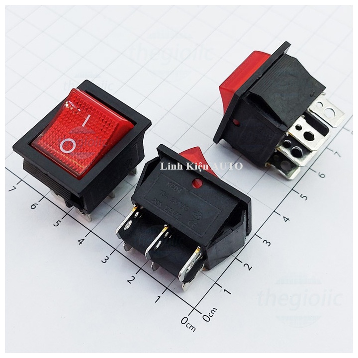 Công Tắc Bập Bênh KCD4 15A 150V 4 Chân Có Đèn 2 Chế Độ
