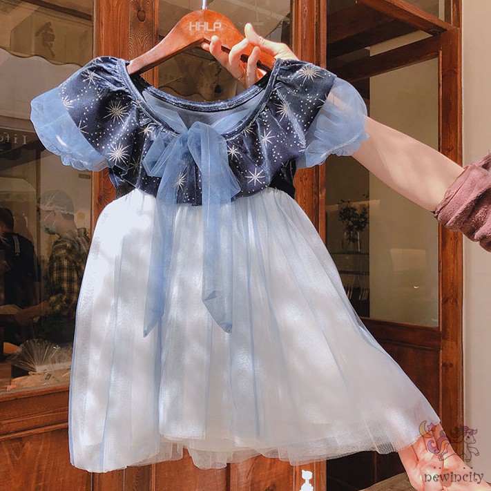 Đầm Công Chúa Phối Ren Dễ Thương Cho Bé Gái