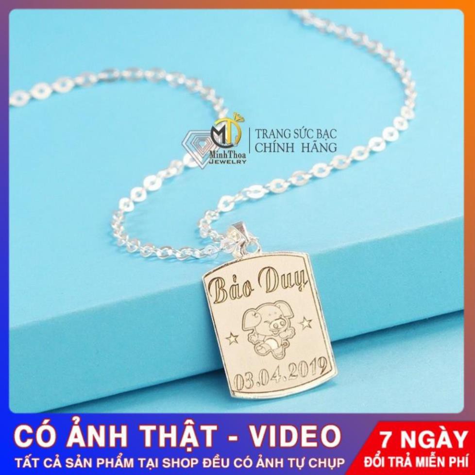 Dây chuyền bạc khắc tên, vòng cổ bé trai dầy đẹp bạc nguyên chất Tuấn Thoan JEWELRY