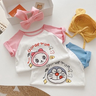 Mới | Áo thun phối màu Doraemon - Doraemi cho bé yêu 8-18kg KISS PLAZA