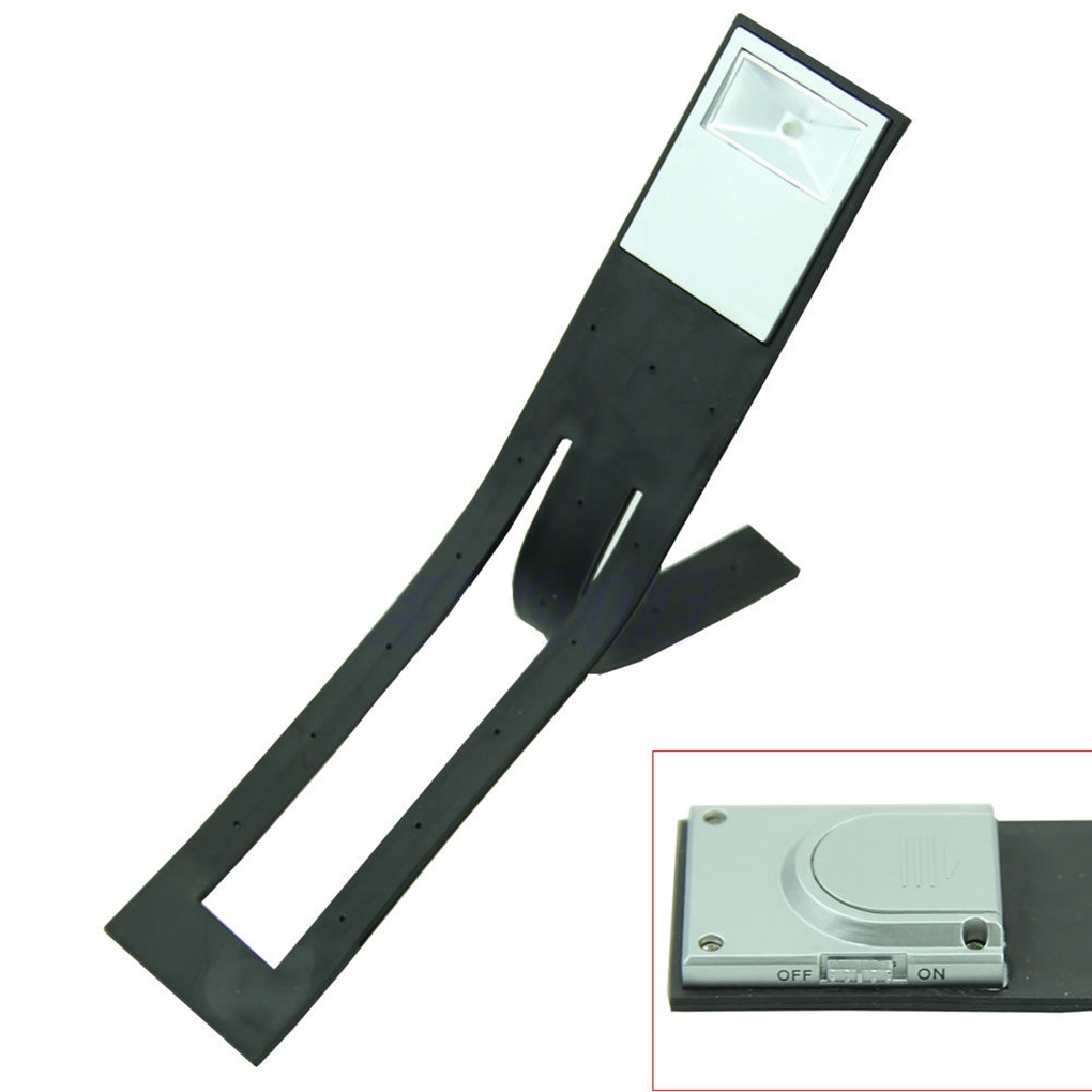 Portable Folding LED Clip Foldable Book Reading Light Flexible Plastic Bookmark Lamp Black