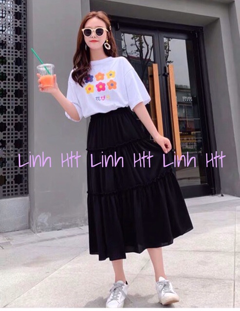 Chân váy tầng Midi Ulzzang 80cm