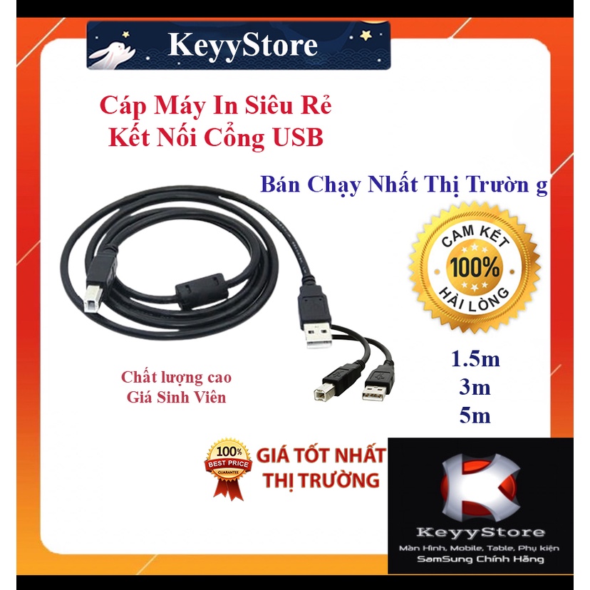 Dây máy in USB 1.5m - 3m - 5m chống nhiễu , siêu bền , giá cực rẻ Cáp Máy In