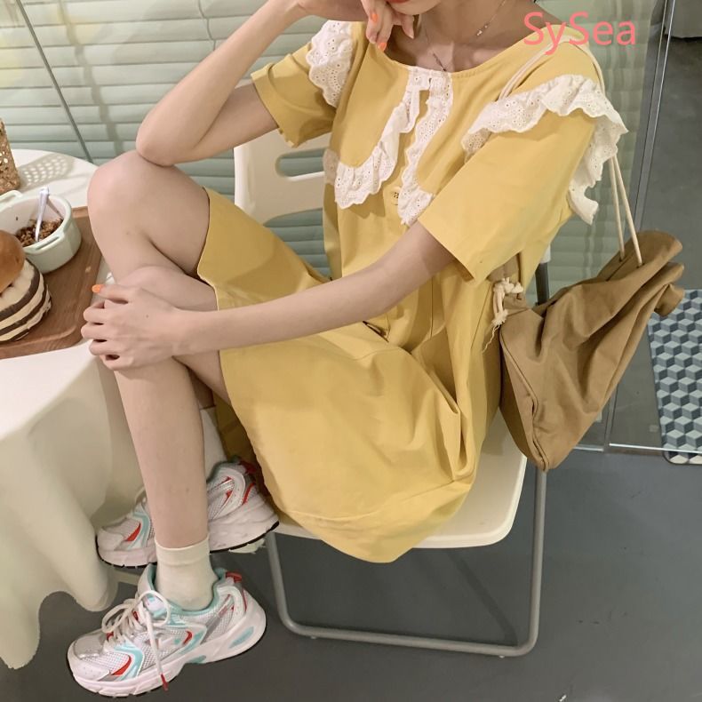 Đầm midi tay ngắn thời trang mùa hè ngọt ngào nữ tính