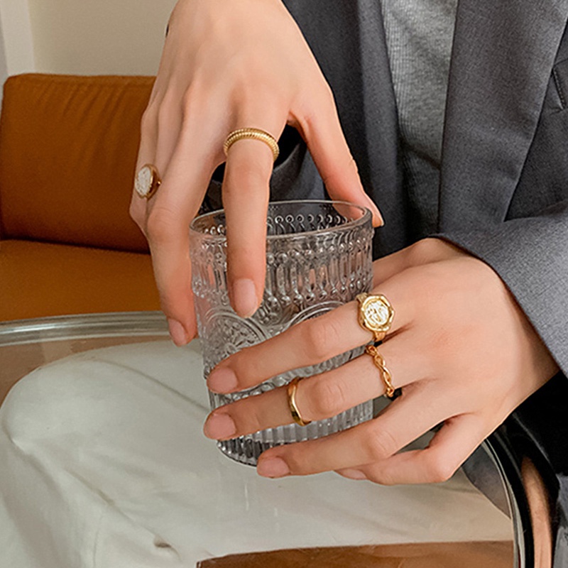 Set 5 Nhẫn Đeo Khớp Ngón Tay Phong Cách Vintage Sang Trọng Cho Nữ