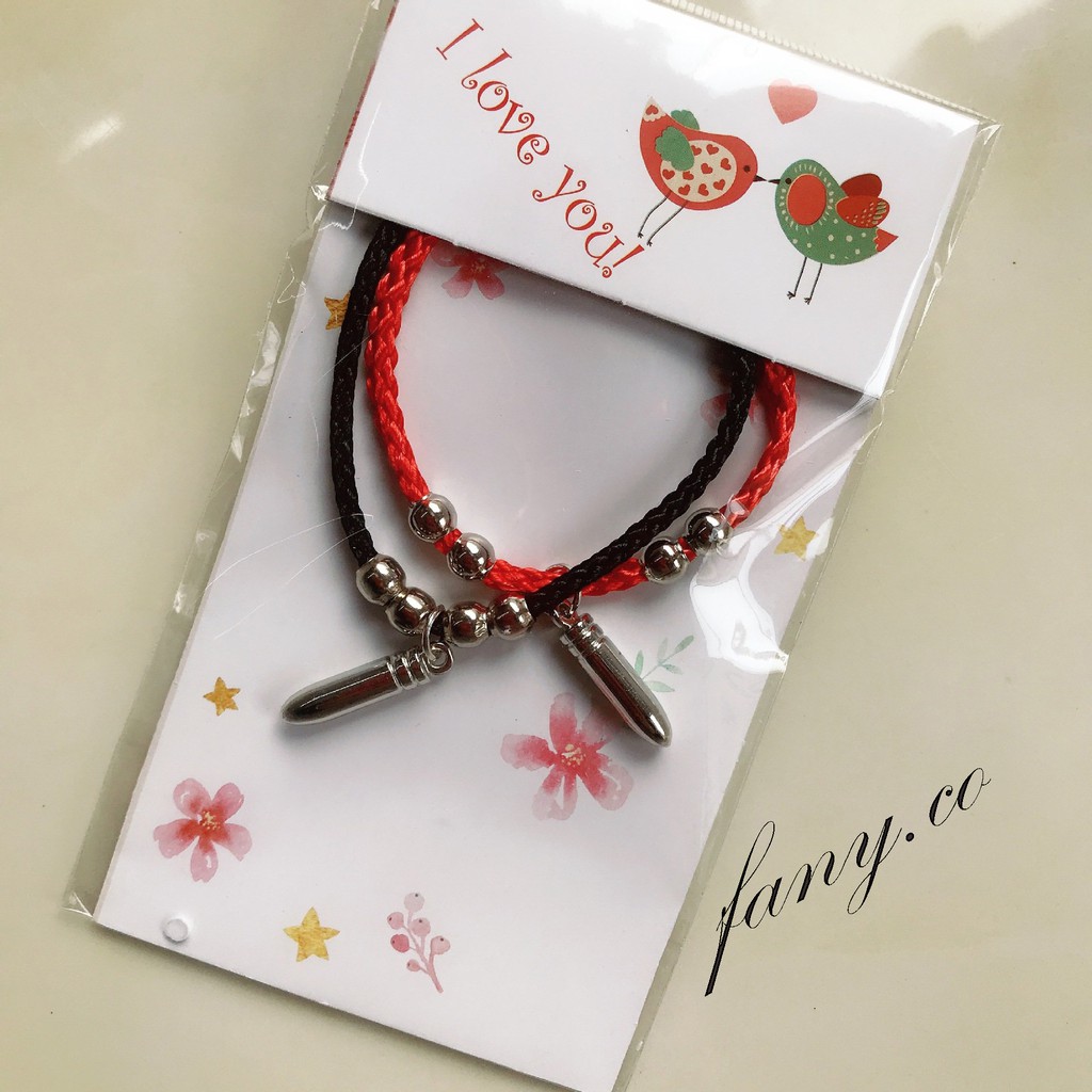 ☆ Vòng tay cặp đôi siêu kute màu đen đỏ ☆