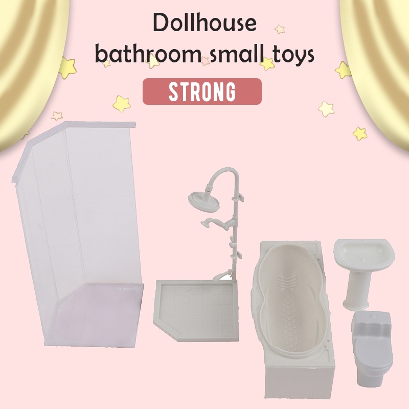 Bộ trang trí phòng tắm mini tỉ lệ 1:25 trang trí nhà búp bê