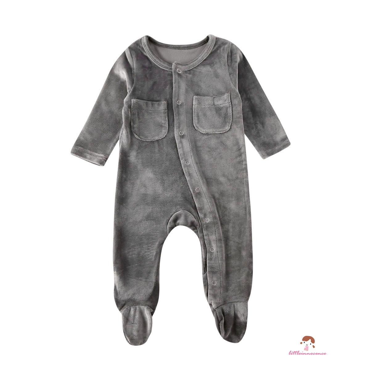 Bodysuit Romper Vải Nhung Cho Các Bé Nhỏ Sơ Sinh