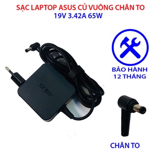SẠC LAPTOP ASUS CỦ VUÔNG CHÂN TO/NHỎ 19V 2.37A 45W BẢO HÀNH 12 THÁNG
