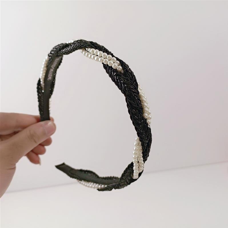 Bờm cài tóc đính đá tết mix ngọc trai nhân tạo phủ nhũ lấp lánh hàng hand made thời trang Hàn Quốc June accessories
