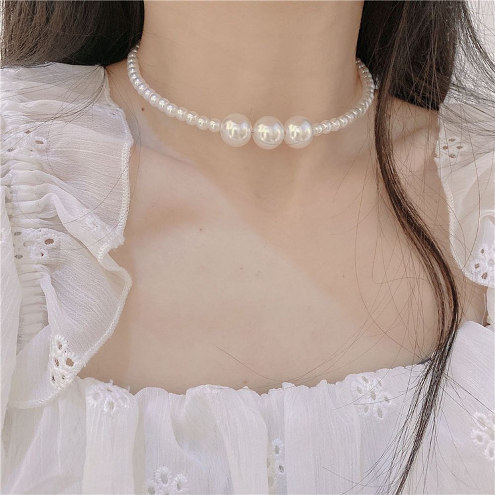 Vòng Cổ Choker Đính Hạt Ngọc Trai Giả Phong Cách Bohemian Hàn Quốc Ngọt Ngào Thời Trang Cho Nữ