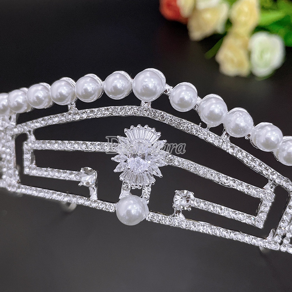 Vương Miện Đính Đá Zircon Siêu Lấp Lánh Mới Cho Cô Dâu