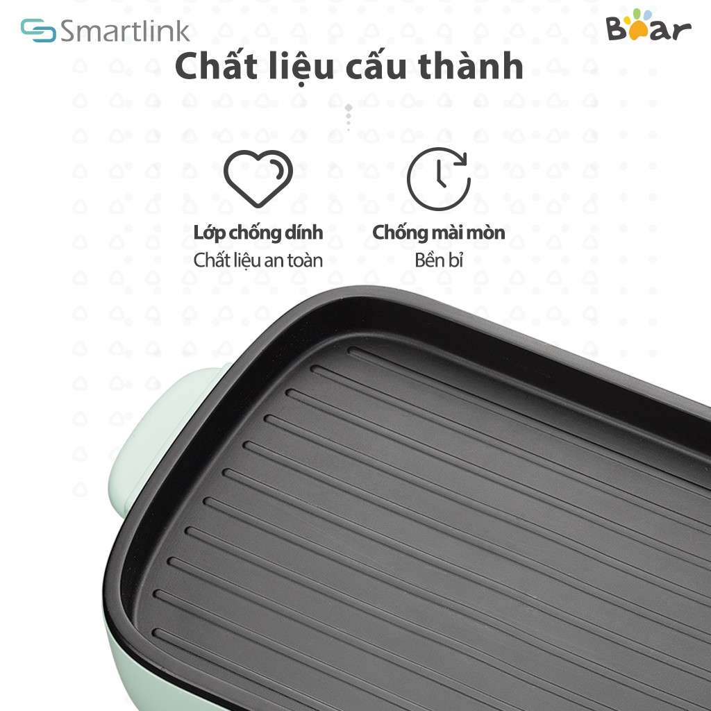 [Mã ELMALL10 giảm 10% đơn 500K] Bếp Nướng Lẩu Điện Đa Năng 2in1 Bear DKL-C15G1 3L - Chính Hãng - BH 18 Tháng