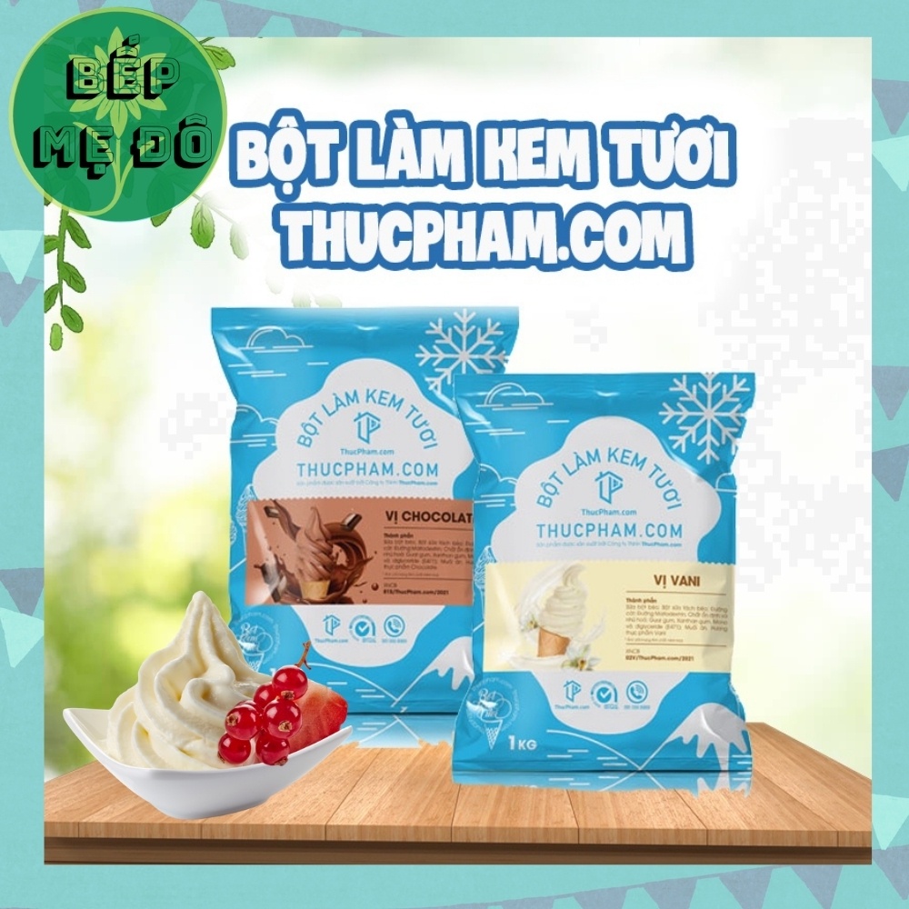 💥SALE SỐC💥 Bột Làm Kem Tươi THUCPHAM.COM Túi 1KG Đủ Vị Cho 3,5KG Kem Thành Phẩm Kèm Công Thức Dễ Làm Tại Nhà - BẾP MẸ ĐÔ