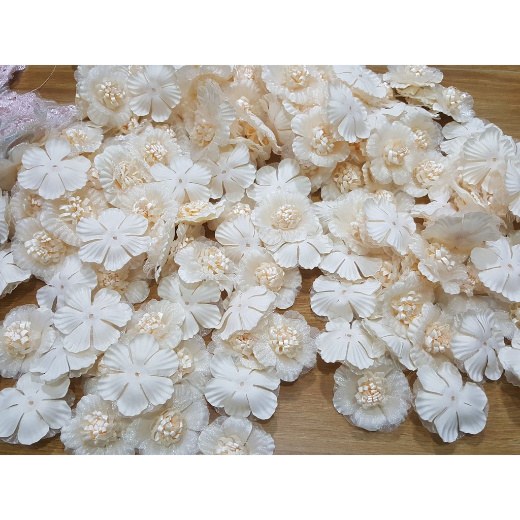 HOA VẢI TRANG TRÍ 5cm - Sét 10 cái