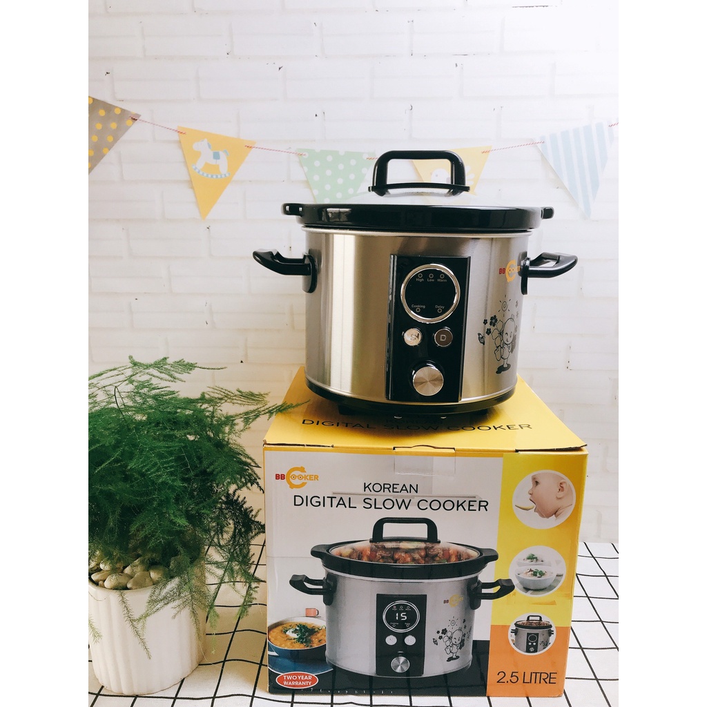 Nồi nấu cháo BB Cooker 2,5L Hàn Quốc Máy bấm điện- BH 1 Năm