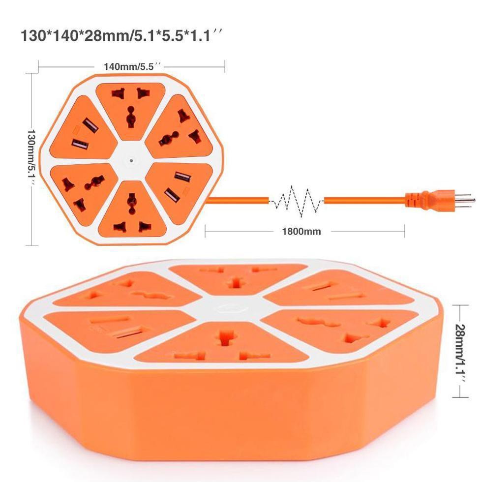 Ổ Cắm Điện Hình Múi Cam Có Cổng USB Tiện Dụng