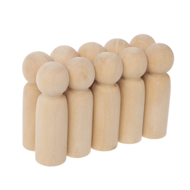 Set 10 búp bê gỗ chưa hoàn thành