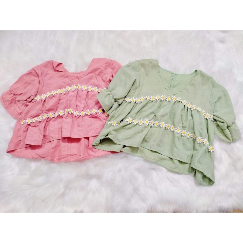 [Mã FAMARAL2 giảm 10K đơn 50K] [Siêu Xinh + Siêu Khuyến Mãi ] Áo Kiểu Baby Doll Hoa Cúc, Áo Hoa Cúc Nhí Xinh Xắn