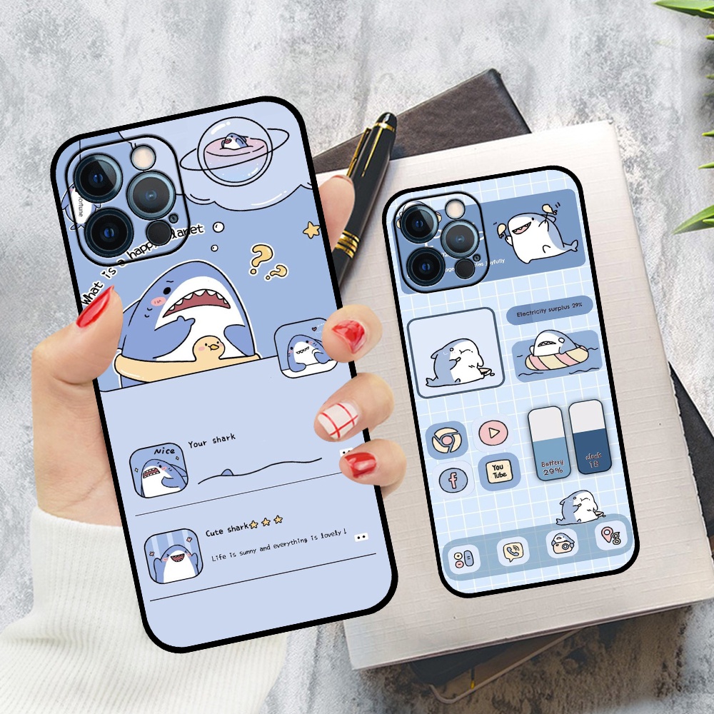 Ốp iphone 12 12 Pro 12 Pro Max 12 Mini in hình nền cá mập đáng yêu giá rẻ