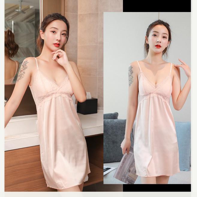 [Lụa Mềm - Sang Xịn] [CÓ ĐỆM NGỰC] Váy ngủ sexy cao cấp - đầm ngủ gợi cảm B1034